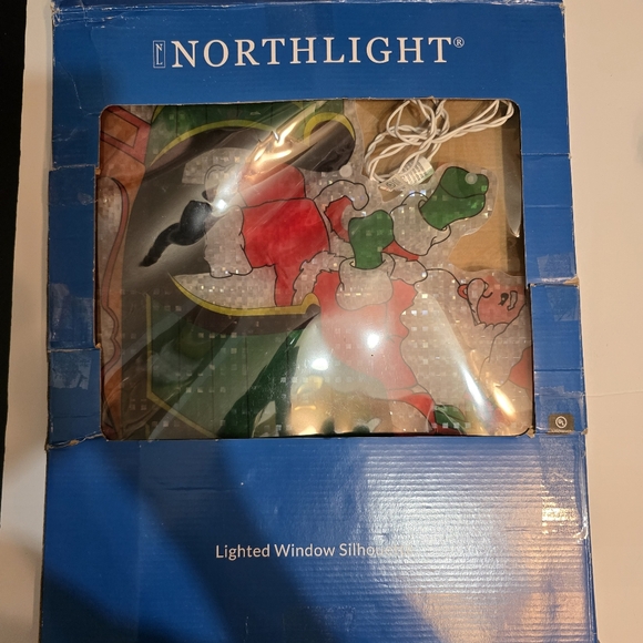 Northlight 17" Double-sided Lighted Santa Sleigh Window Silhouette - Picture 7 of 10